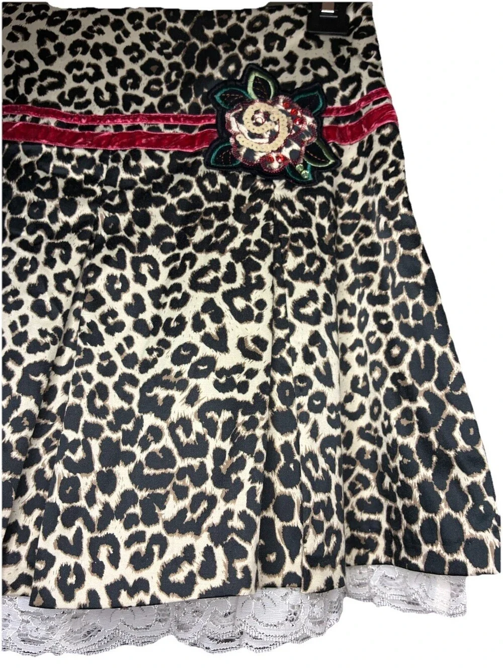 Children’s Place Cheetah Rose Lace Skirt Size 10